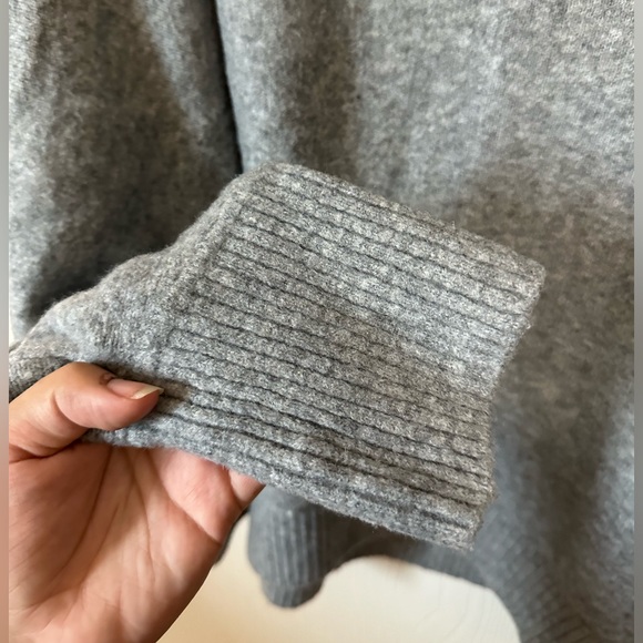 LOFT Mock Neck Dolman Sweater Gray - Picture 2 of 8